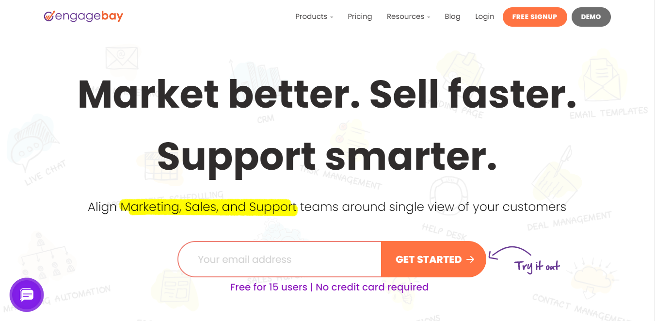 EngageBay CRM -ohjelmisto