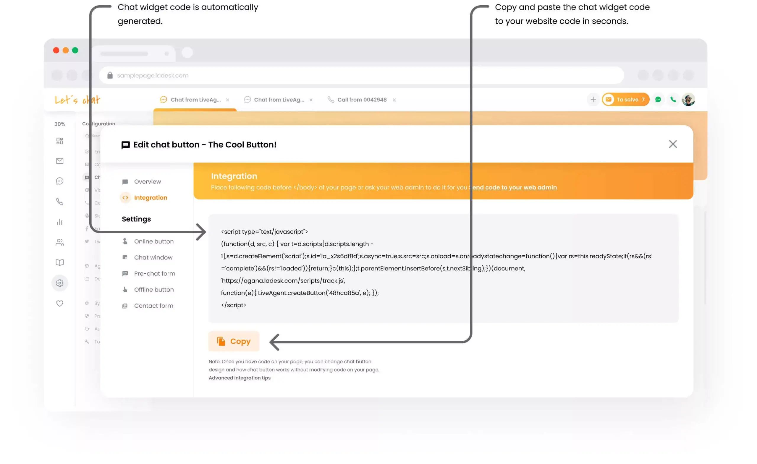 Integroi verkkosivustolle