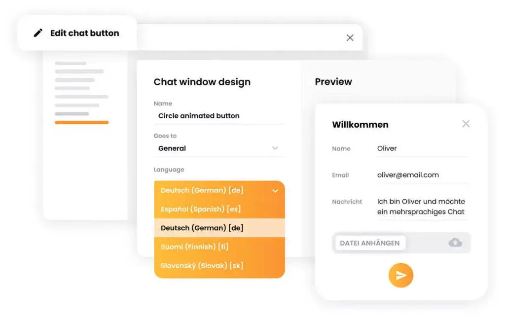 Monikielinen chat-widget