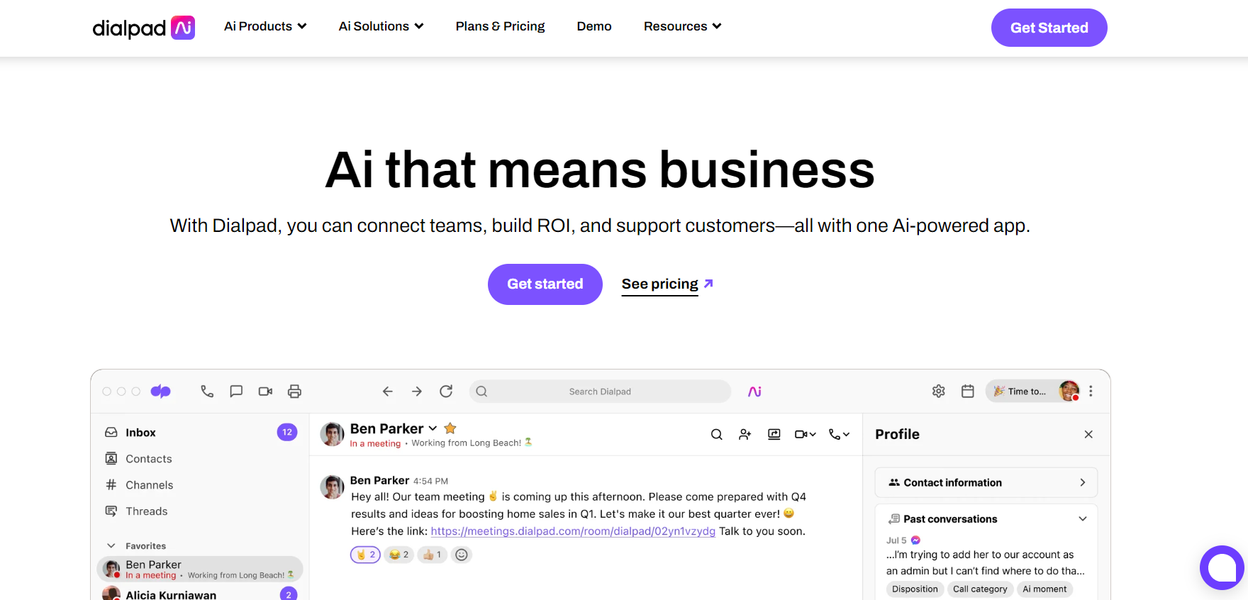 Dialpad-kotisivu - asiakastiedon ratkaisu