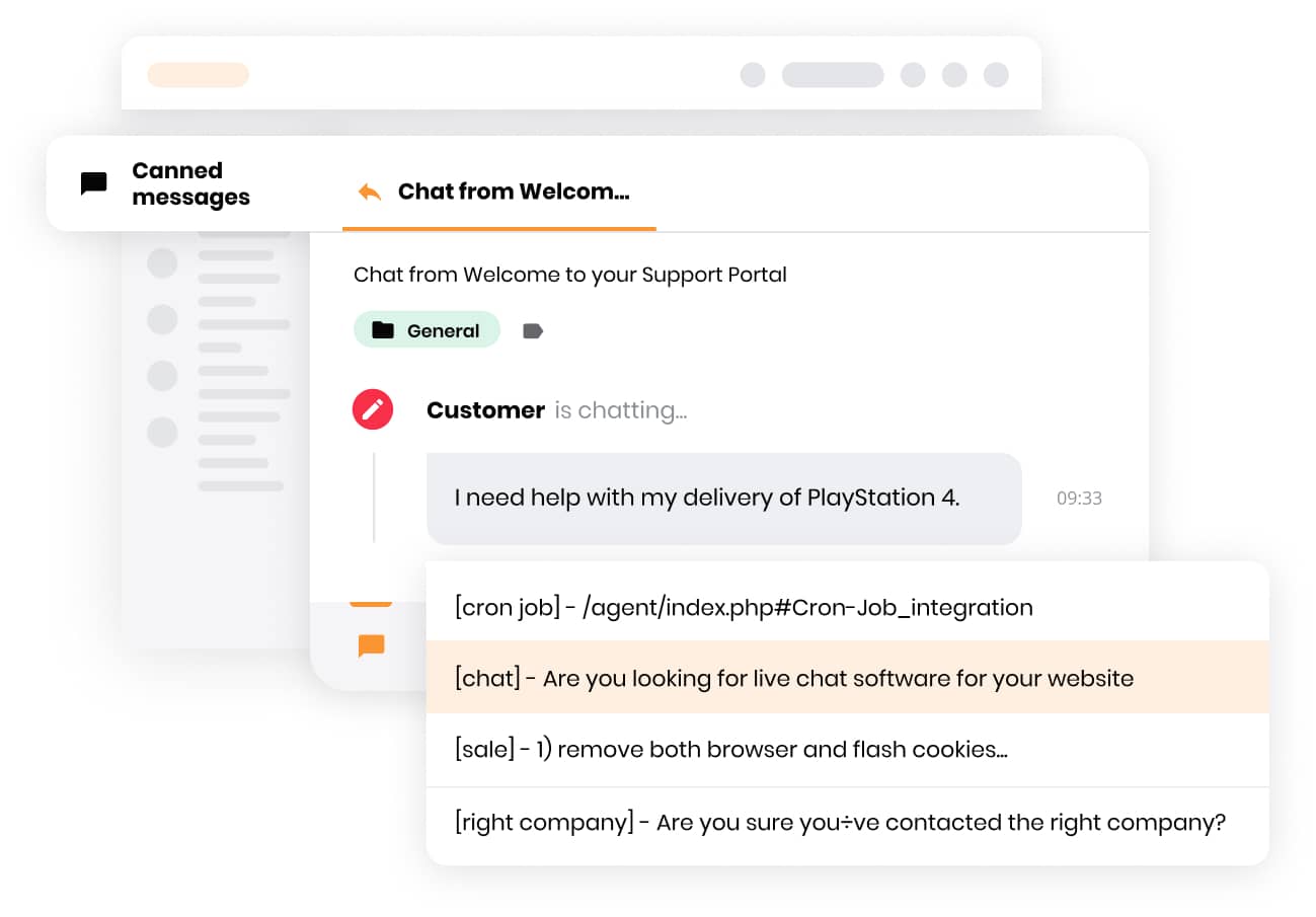 LiveAgentin valmiit viestit