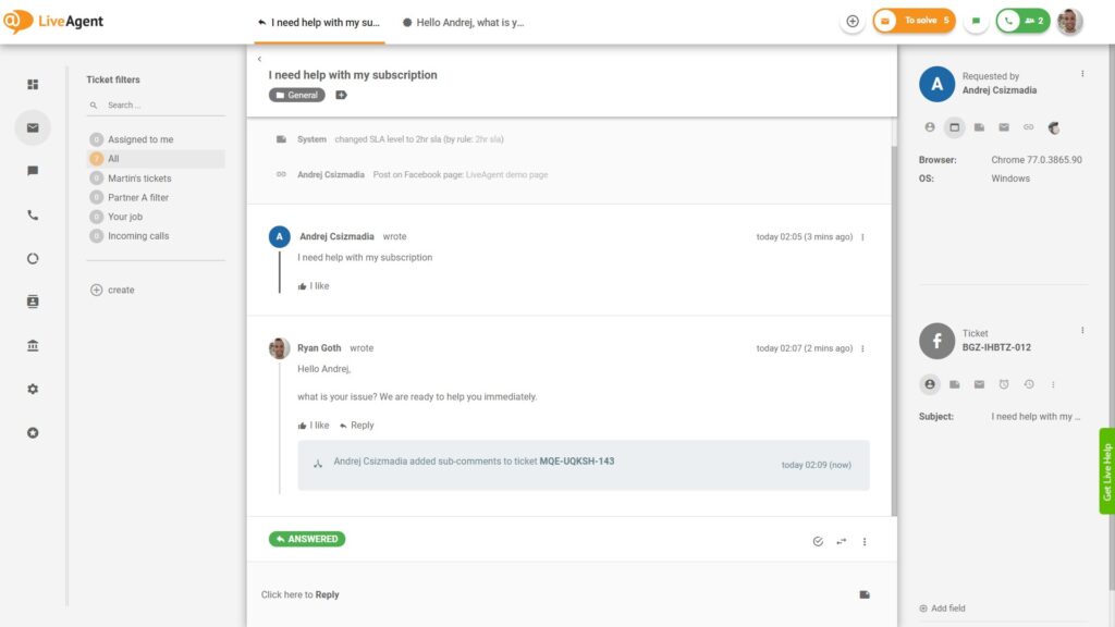 Vastaa Facebook-kommentteihin suoraan LiveAgentista