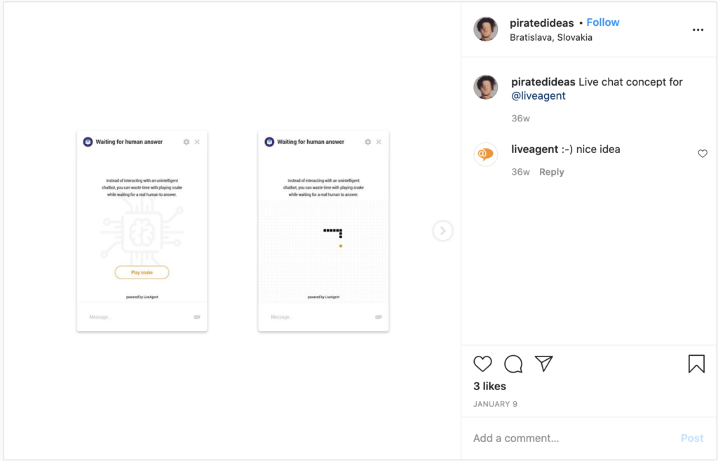 Instagram-kommentin maininta