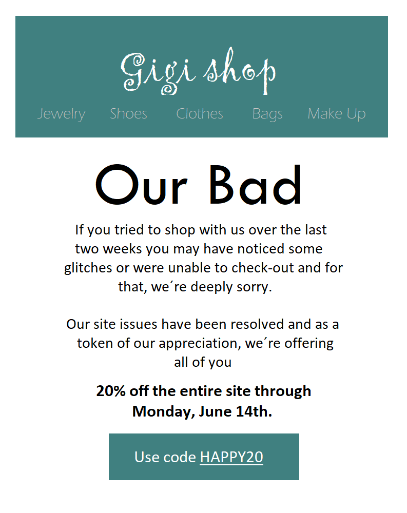 Anteeksipyynnön sähköpostin esimerkki