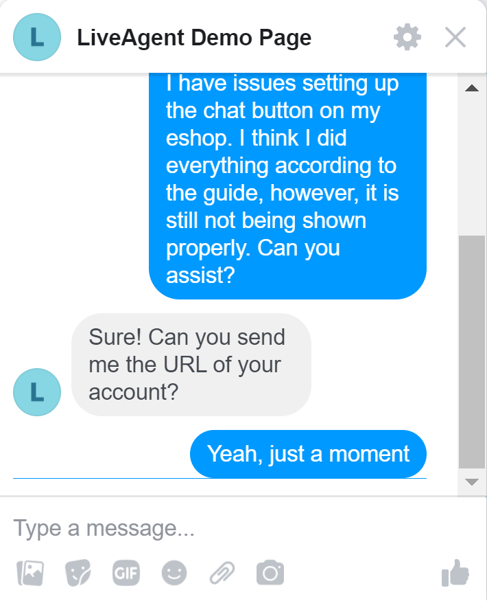 LiveAgent-esittelysivu pöytäkoneella vastaus