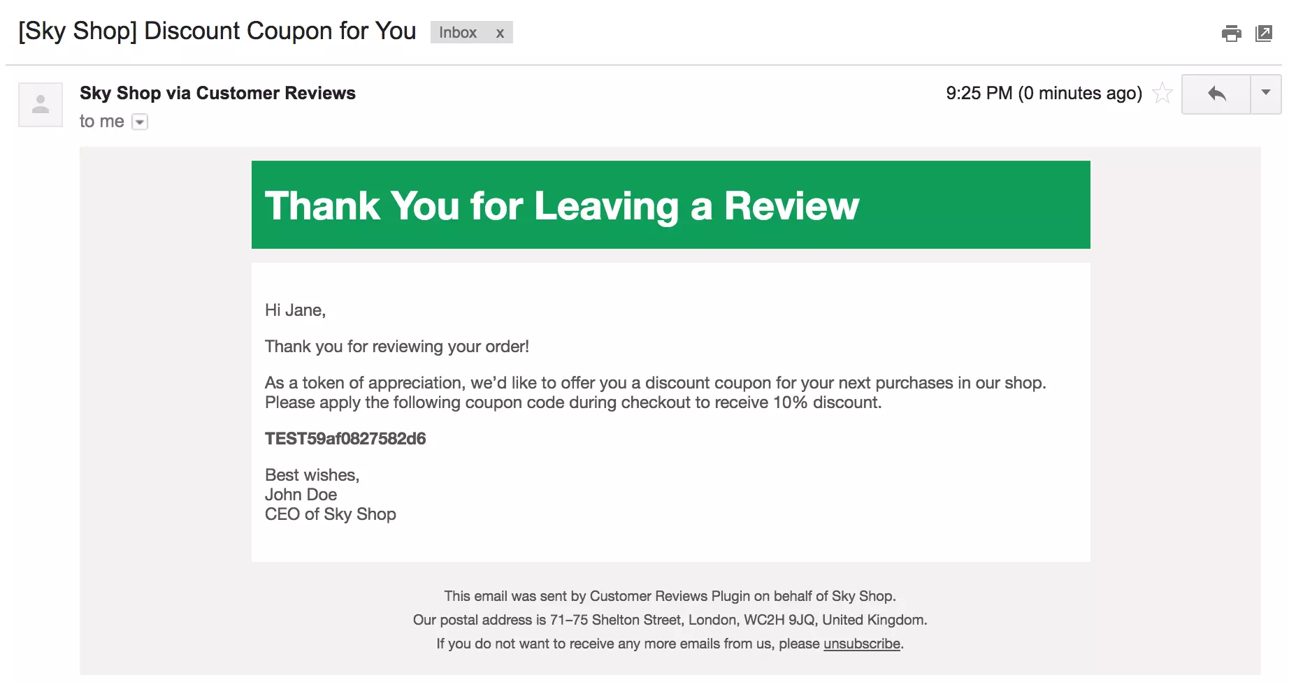 Arvostelun alennusesimerkki