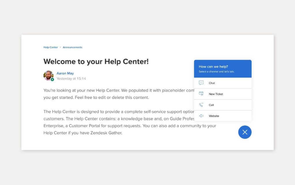 Esimerkki tietokantaratkaisusta Zendeskin avulla