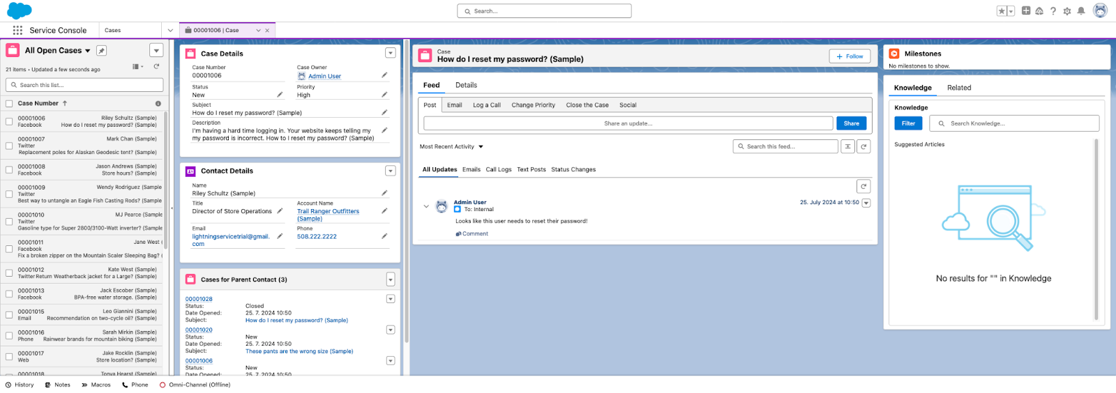 Salesforce Service Cloud asiakaspalvelun ohjelmisto